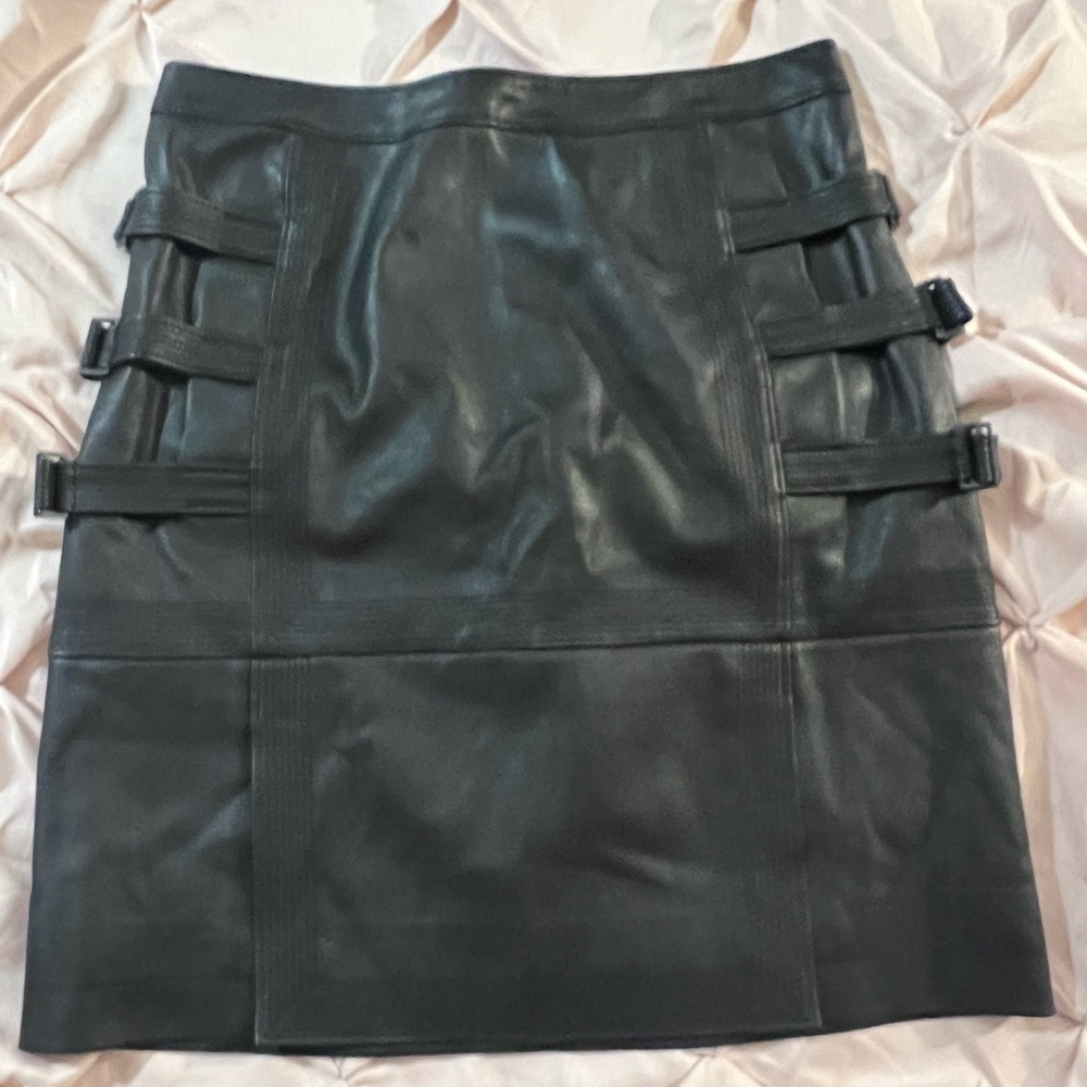 BCBG faux leather skirt
